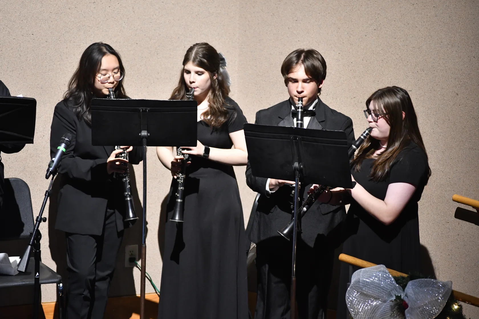 A small group of South Lyon student musicians performing together in 2025